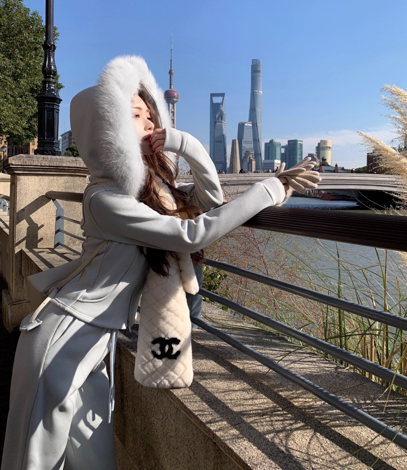 女神カラー Big Fur Hoodie Flare Pants ビッグファーフーディ フレアパンツ セットアップ