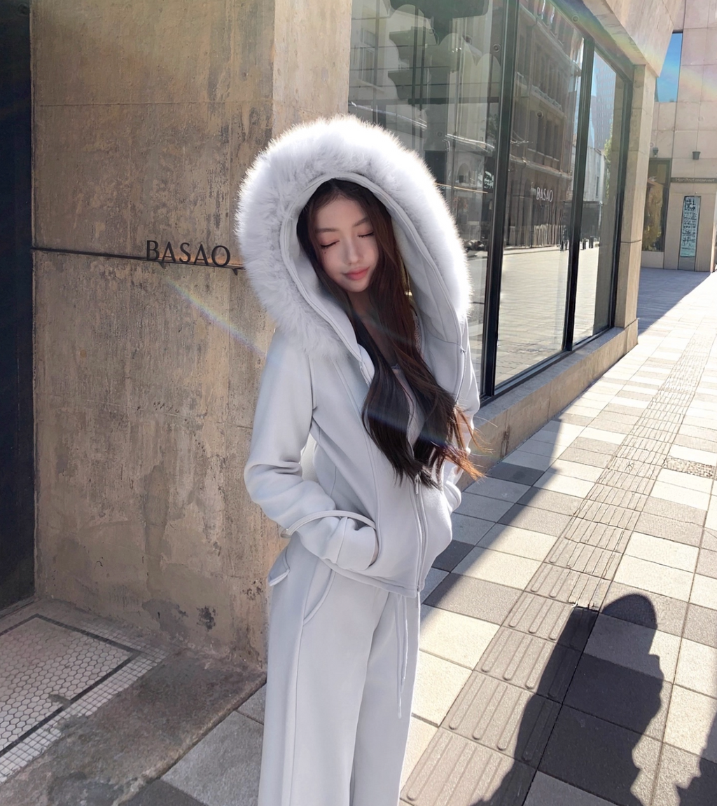 女神カラー Big Fur Hoodie Flare Pants ビッグファーフーディ フレアパンツ セットアップ