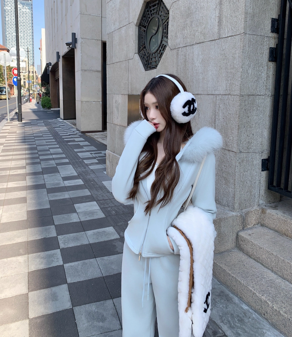 女神カラー Big Fur Hoodie Flare Pants ビッグファーフーディ フレアパンツ セットアップ