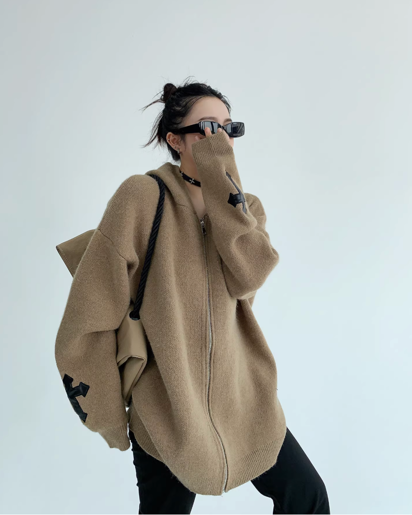Couple Knit Hooodie カップル ニット フーディ