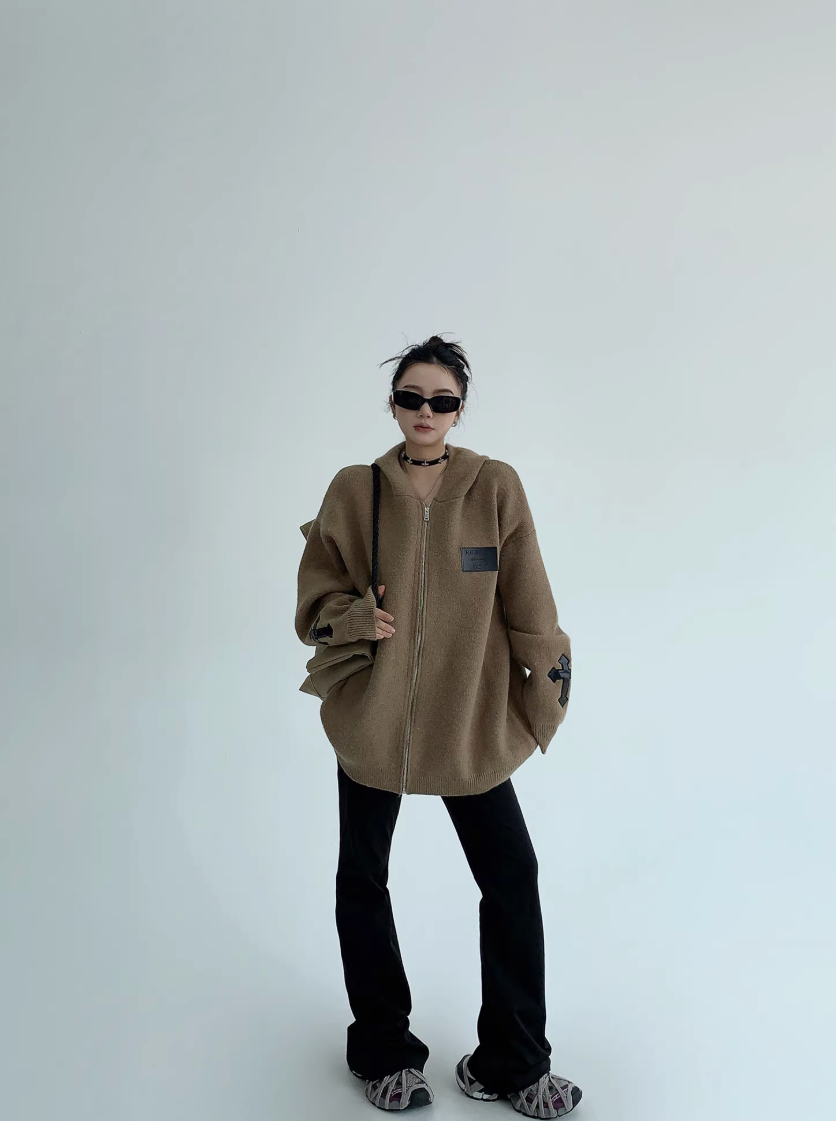 Couple Knit Hooodie カップル ニット フーディ