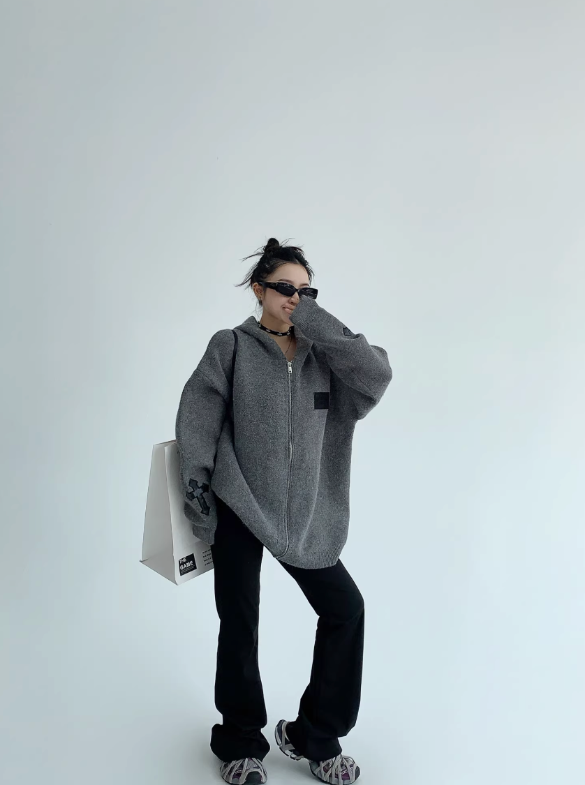 Couple Knit Hooodie カップル ニット フーディ
