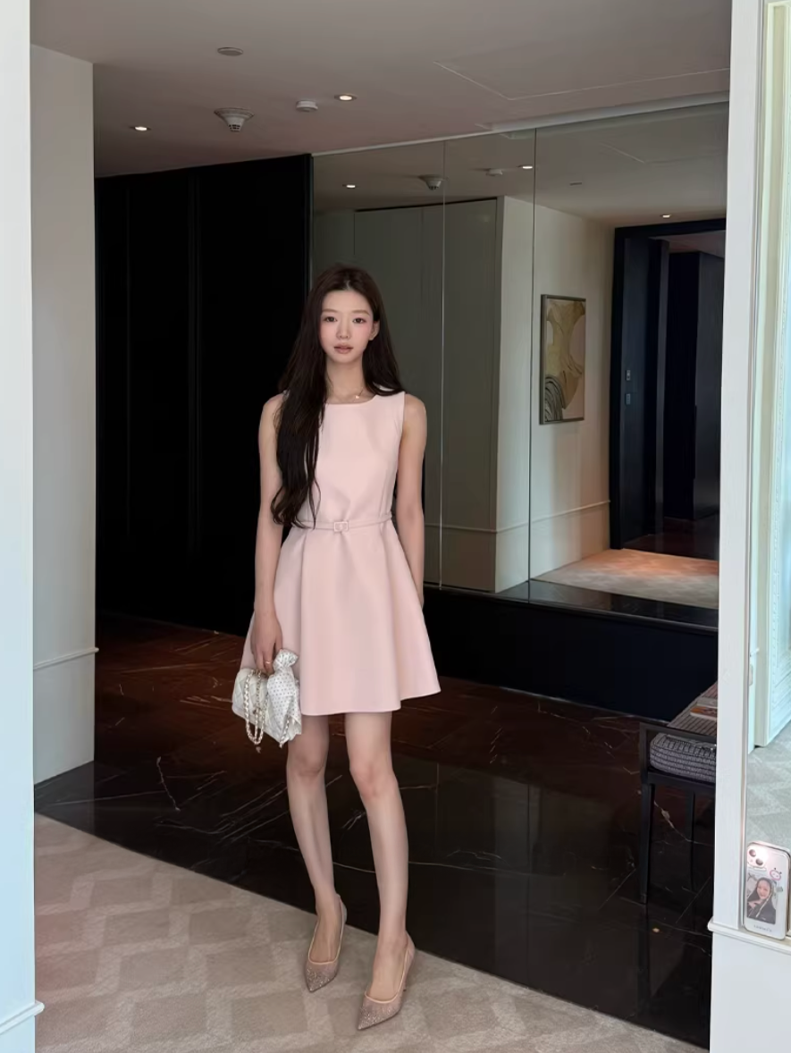 Belt Midi Dress ベルト ミディ ドレス