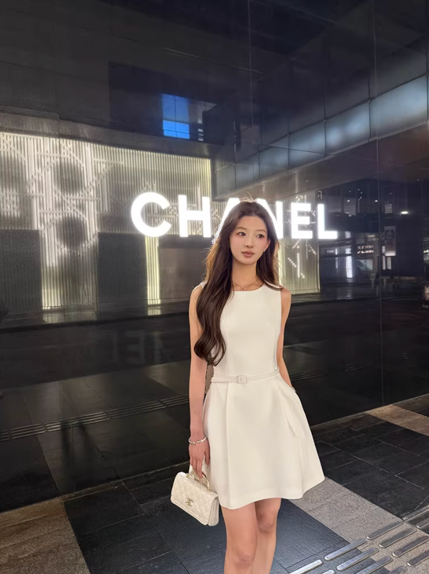 Belt Midi Dress ベルト ミディ ドレス