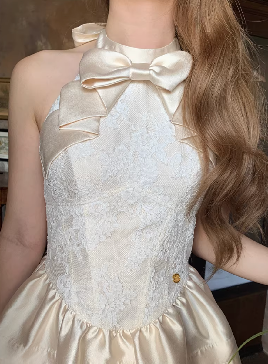 Ribbon Lace Holter Dress リボンレース ホルタードレス