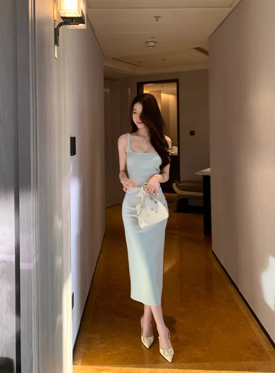 Body consciousress Satin Dress ボディコンシャス サテン ドレス