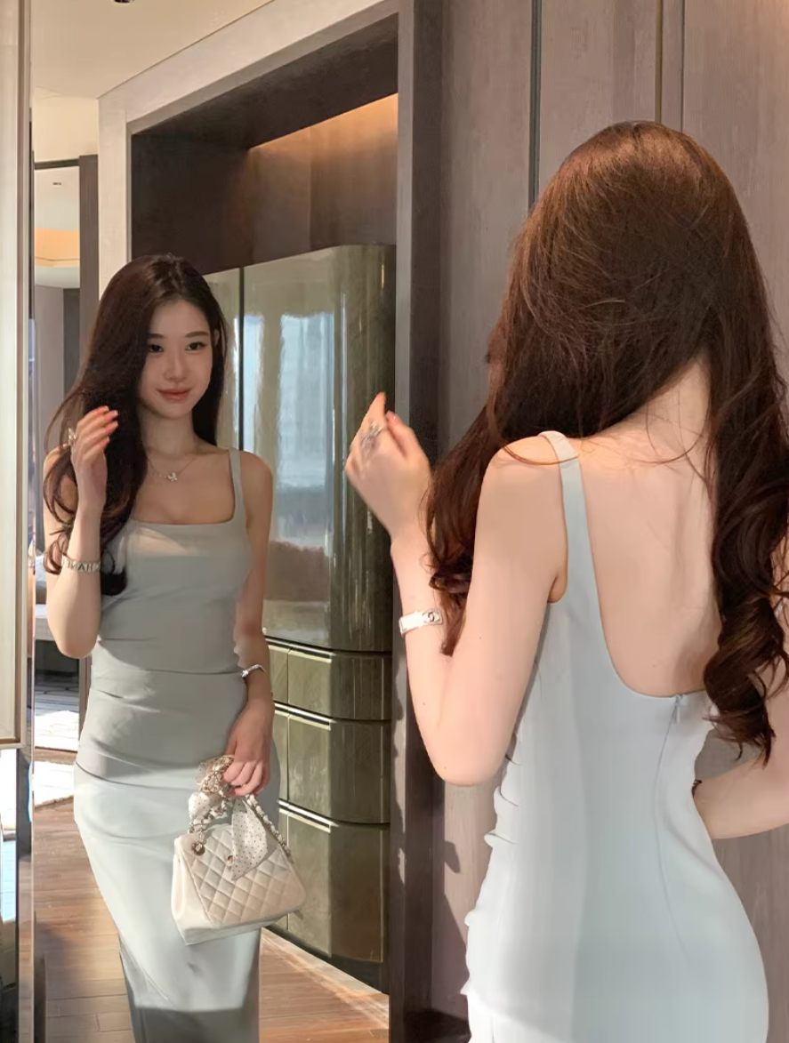 Body consciousress Satin Dress ボディコンシャス サテン ドレス