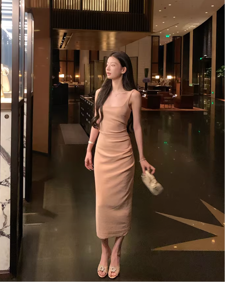 Body consciousress Satin Dress ボディコンシャス サテン ドレス