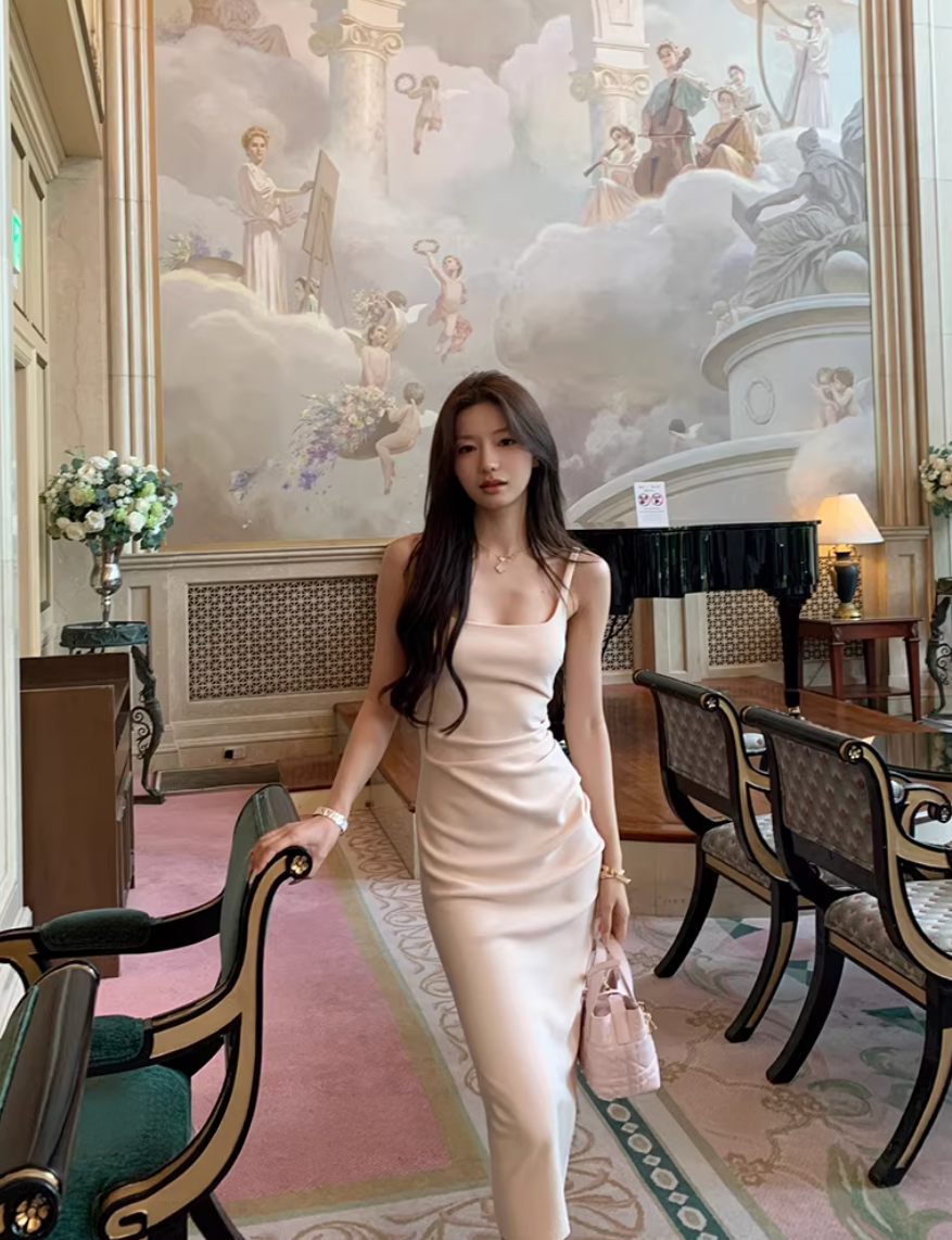 Body consciousress Satin Dress ボディコンシャス サテン ドレス