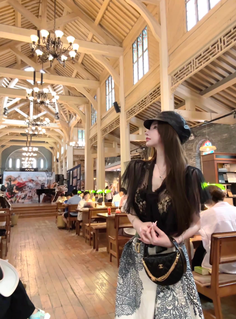 Lace Ribbon Tie Blouse Print Skirt レースリボンタイ ブラウス プリントスカート