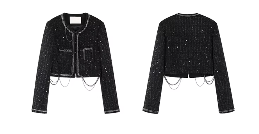 Chain Black Short Jacket チェーン ブラック ショートジャケット