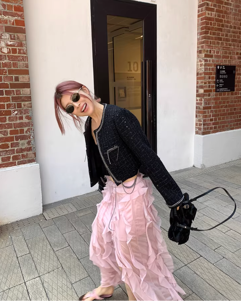 Chain Black Short Jacket チェーン ブラック ショートジャケット