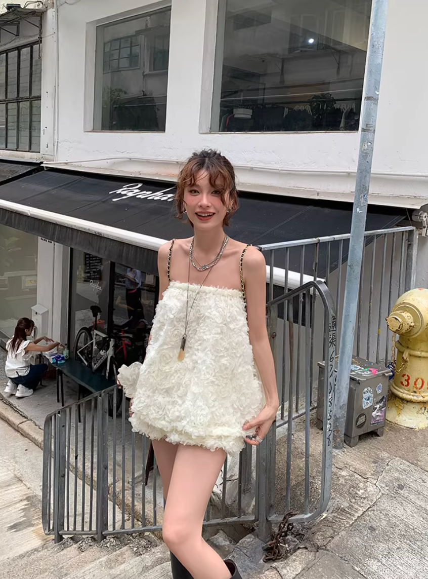 3D Floral Cami Short pants  セットアップ 3D フローラルキャミ パンツ