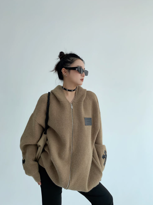 Couple Knit Hooodie カップル ニット フーディ