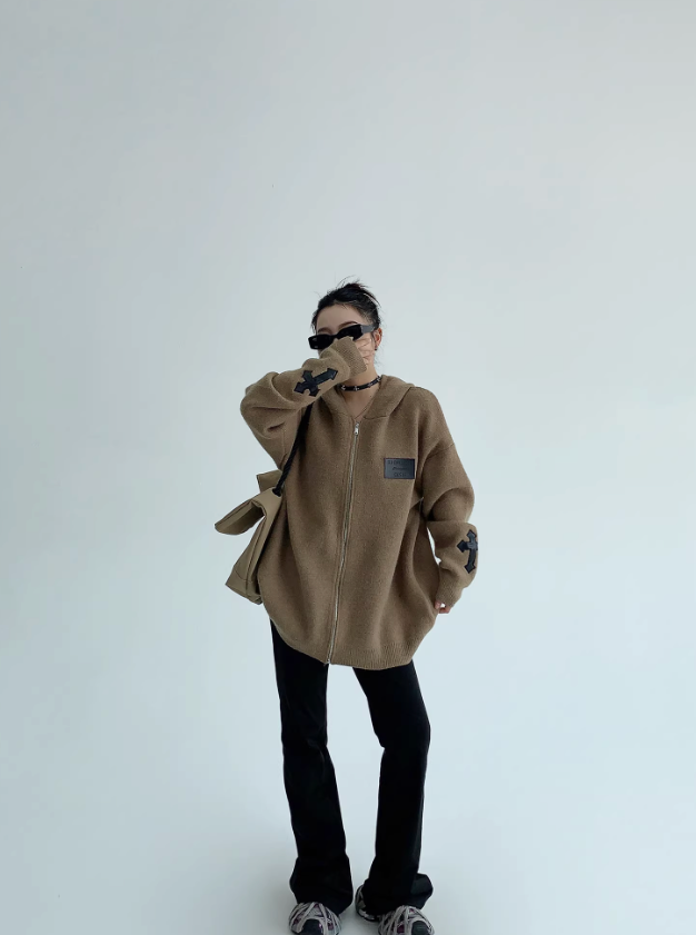 Couple Knit Hooodie カップル ニット フーディ