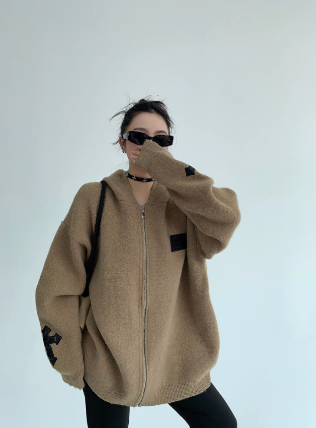 Couple Knit Hooodie カップル ニット フーディ