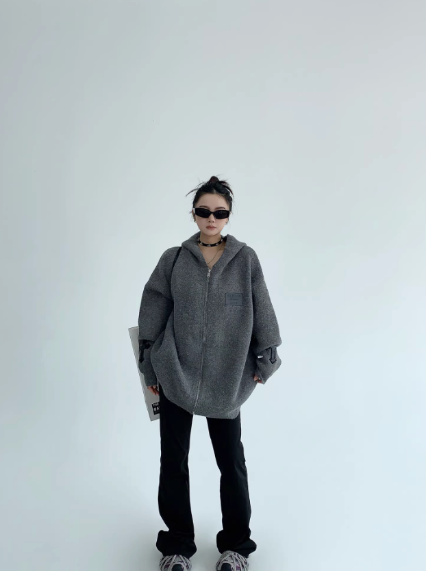 Couple Knit Hooodie カップル ニット フーディ