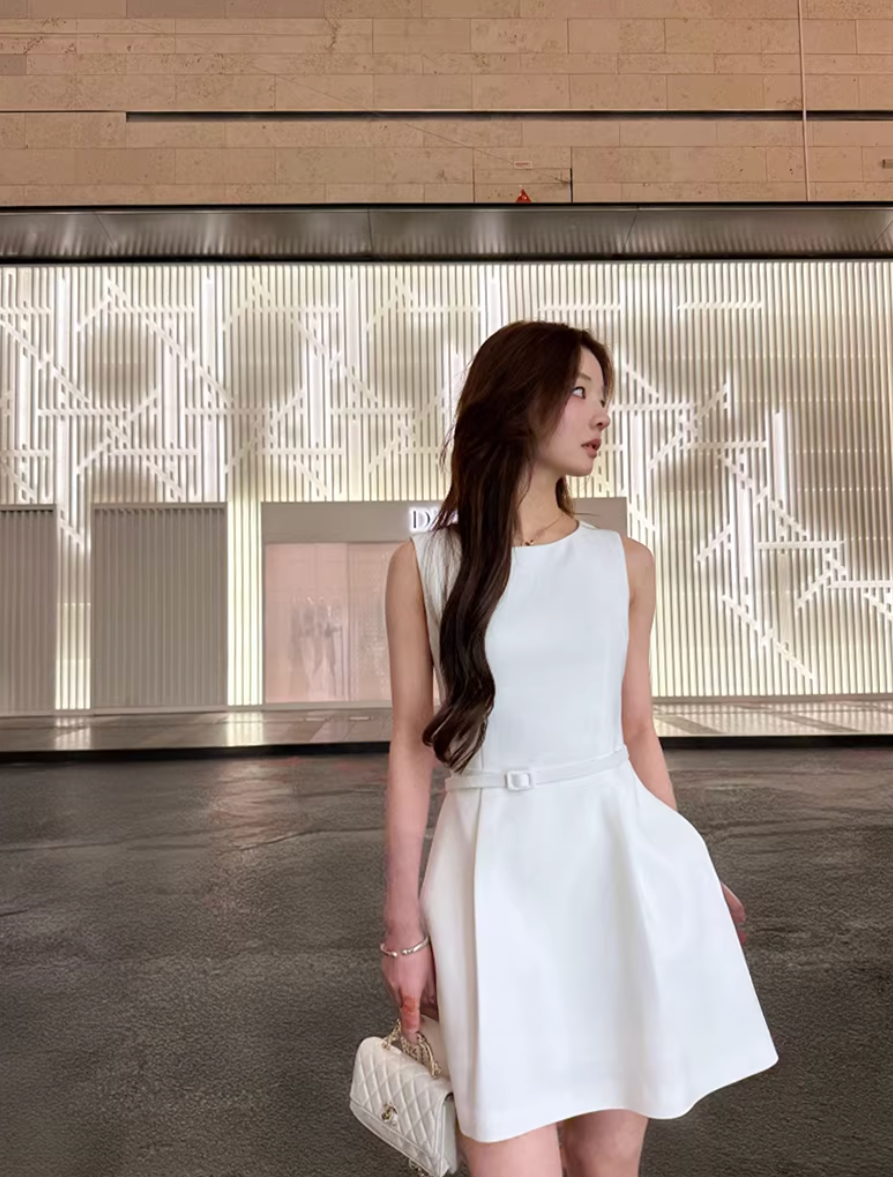 Belt Midi Dress ベルト ミディ ドレス