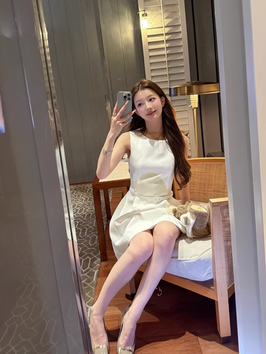 Belt Midi Dress ベルト ミディ ドレス