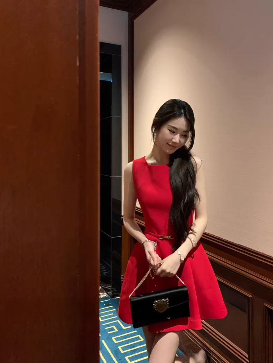 Belt Midi Dress ベルト ミディ ドレス