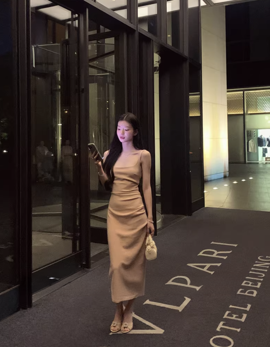 Body consciousress Satin Dress ボディコンシャス サテン ドレス