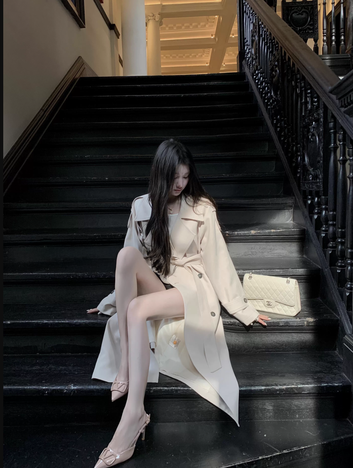 Elegant Lapel Trench Coat エレガントラペル トレンチ コート
