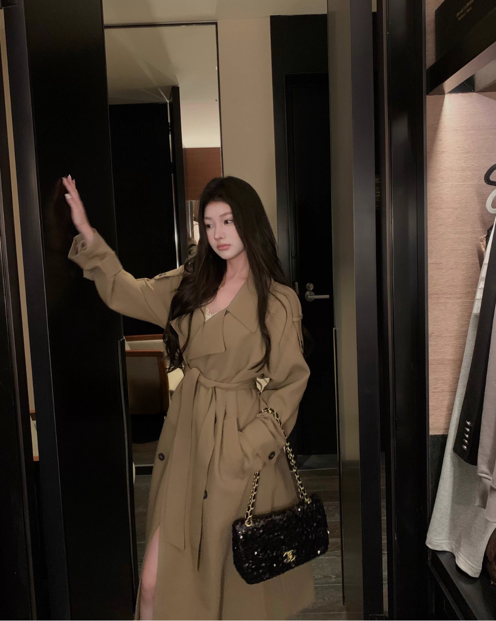 Elegant Lapel Trench Coat エレガントラペル トレンチ コート