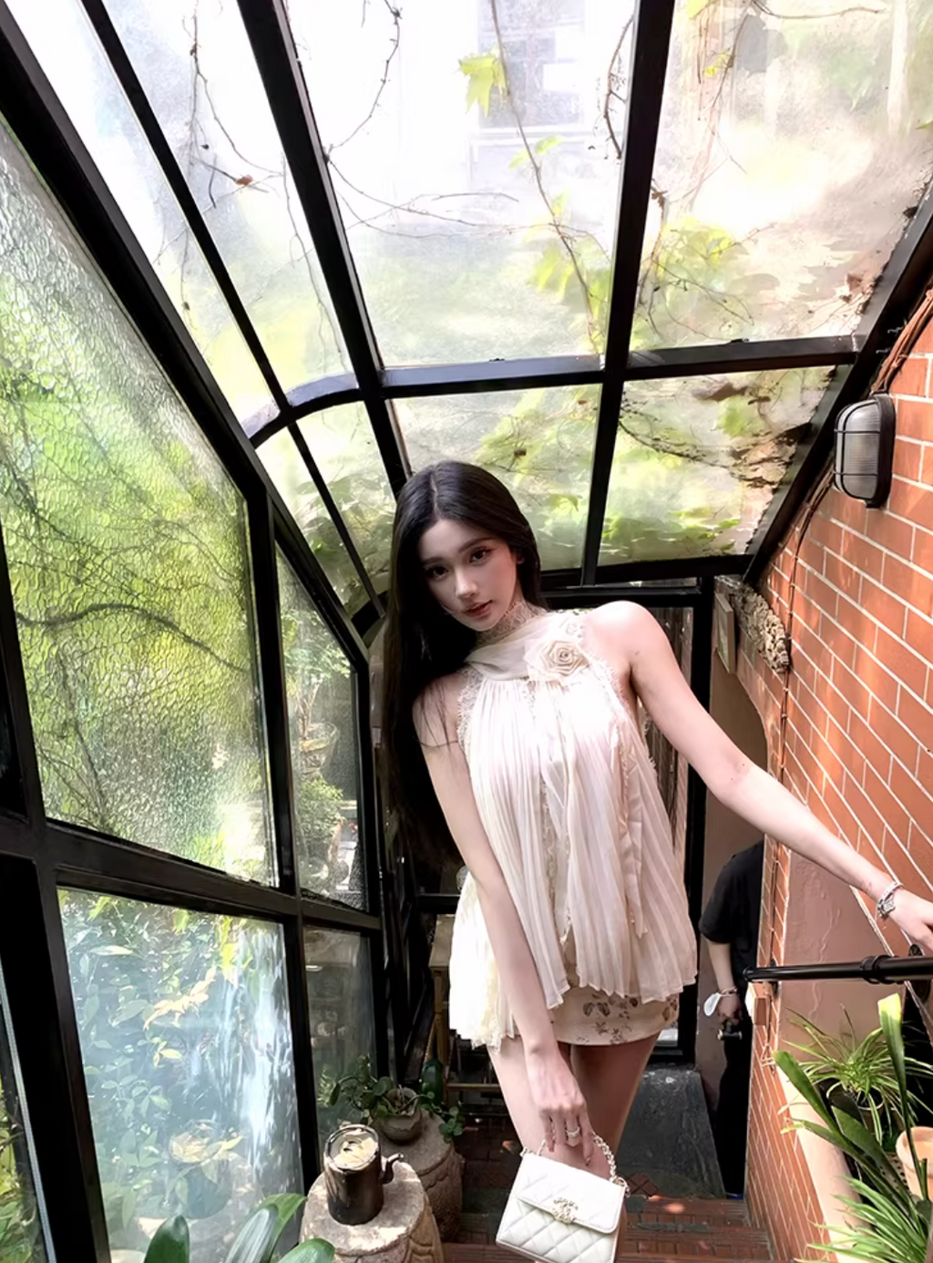 French Sifon Blouse Flower Skirt フレンチシフォンブラウス フラワースカート