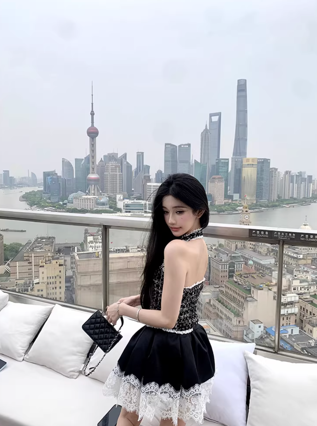 White Coller Blouse Lase Flare Skirt ホワイトカラーブラウス レースフレアスカート