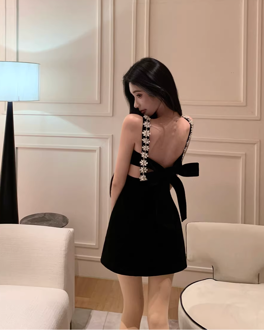 Velvet Flower Bijou Dress ベルベット フラワー ビジュードレス