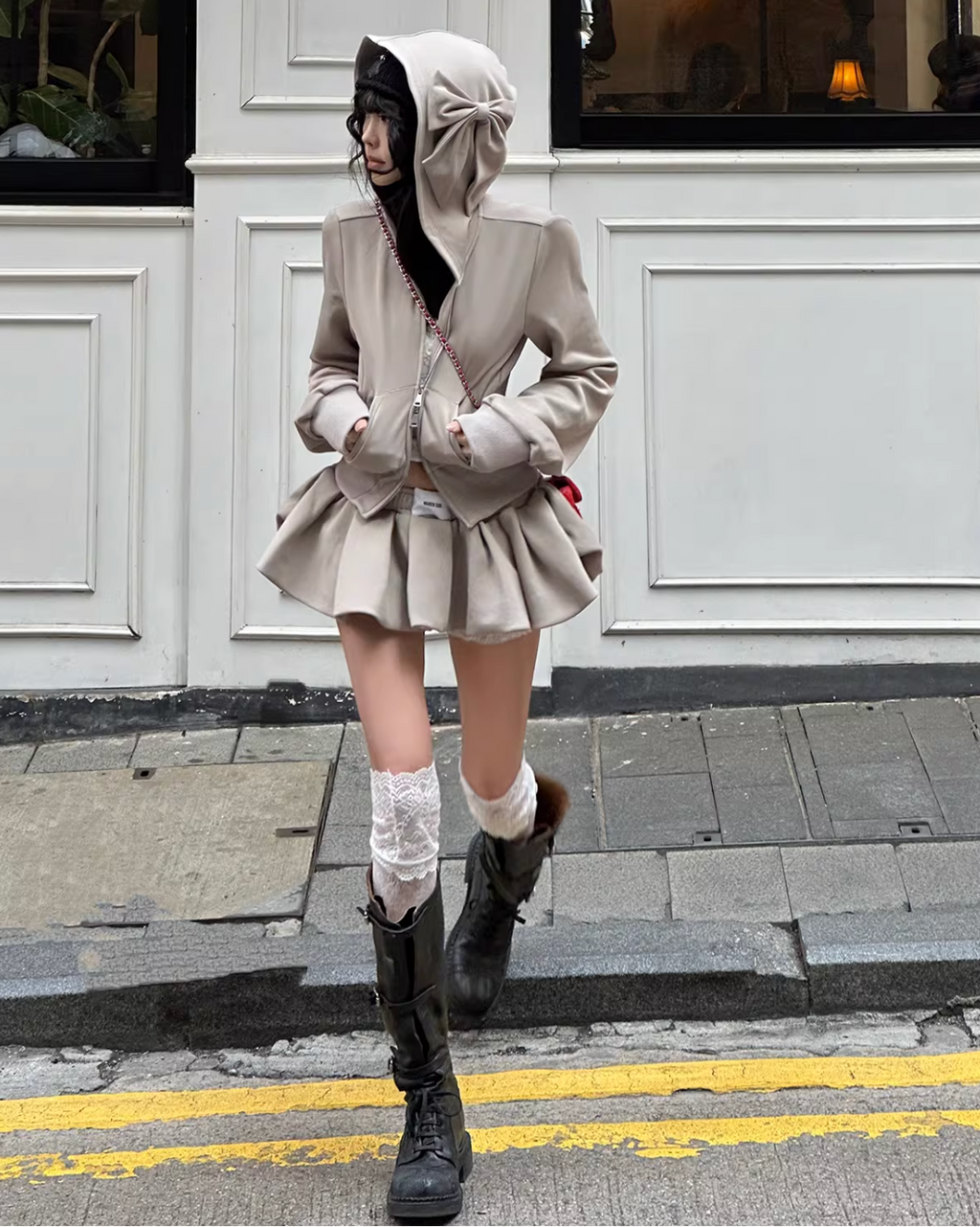 Bow hood shirts Baloon Skirt ボウフード シャツ バルーンスカート
