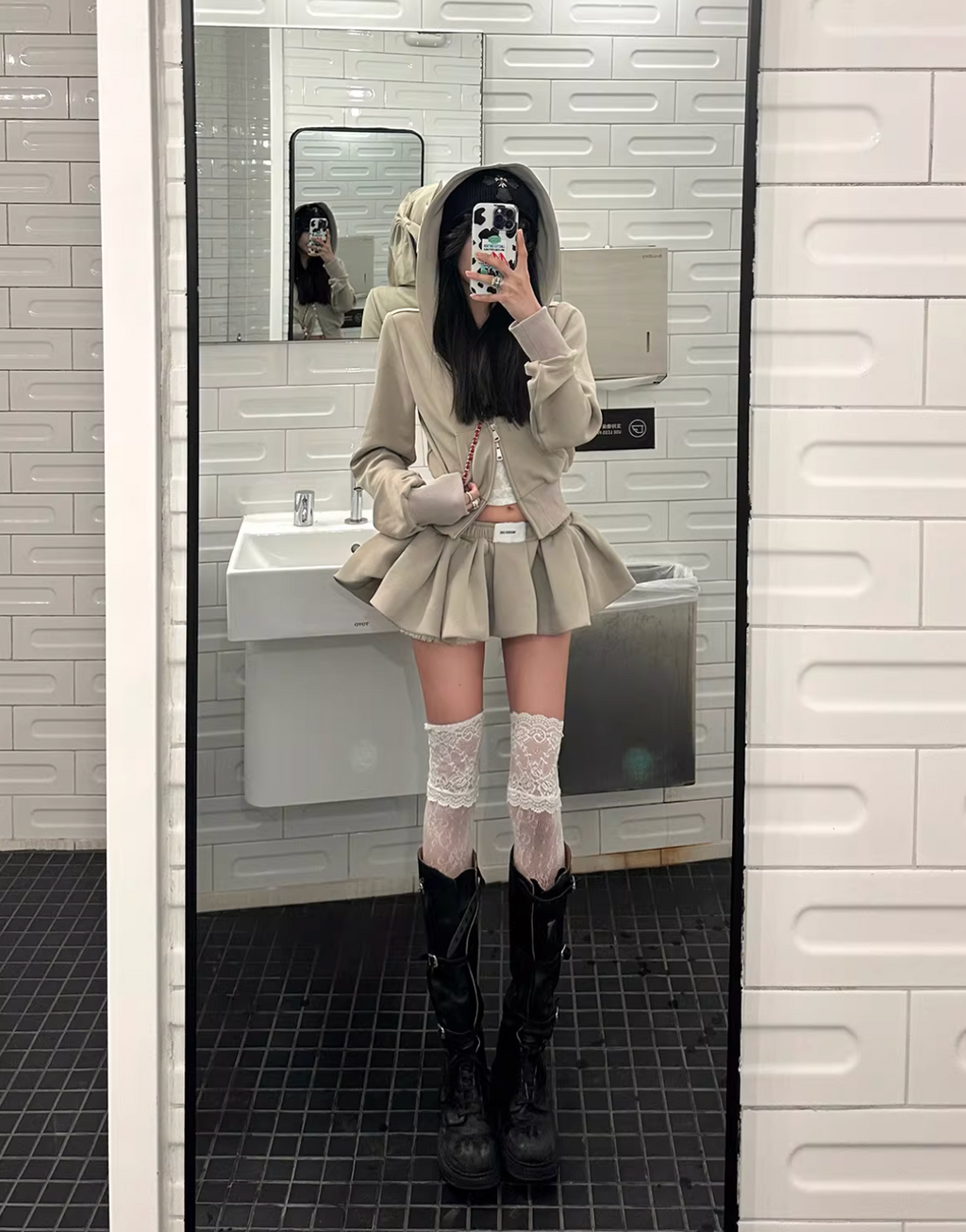 Bow hood shirts Baloon Skirt ボウフード シャツ バルーンスカート