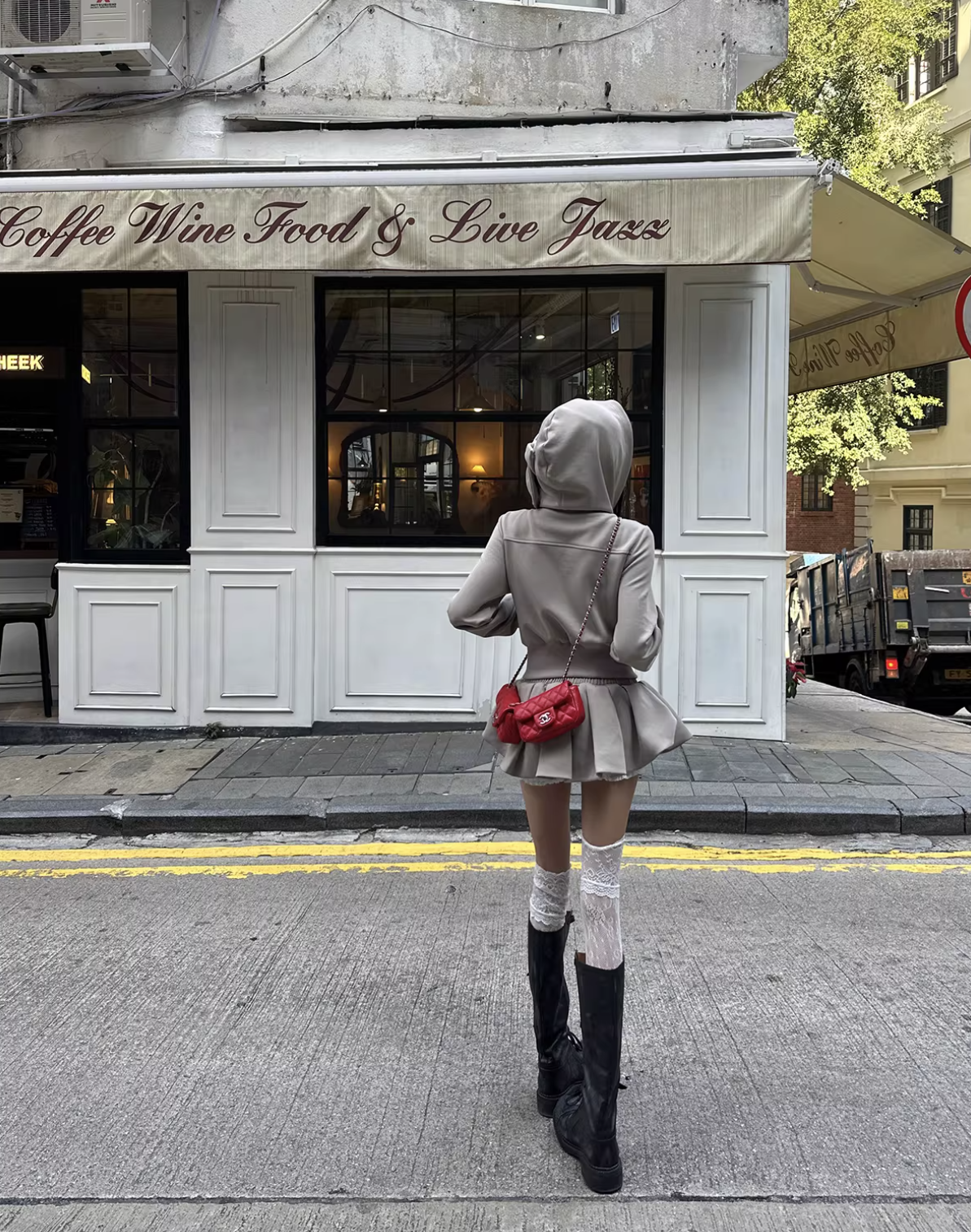 Bow hood shirts Baloon Skirt ボウフード シャツ バルーンスカート