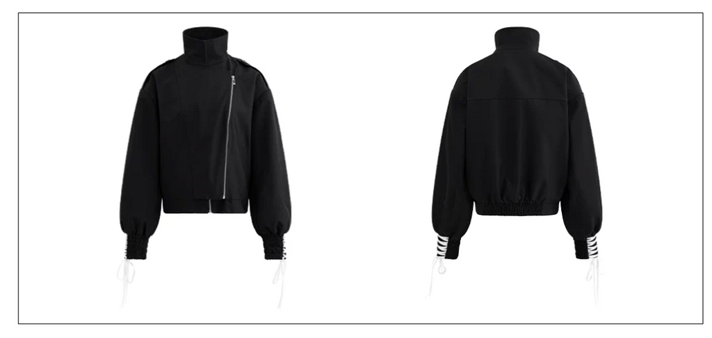 Double Zipper Laceup Blouson Jacket ダブルジッパー レースアップ ブルゾンジャケット