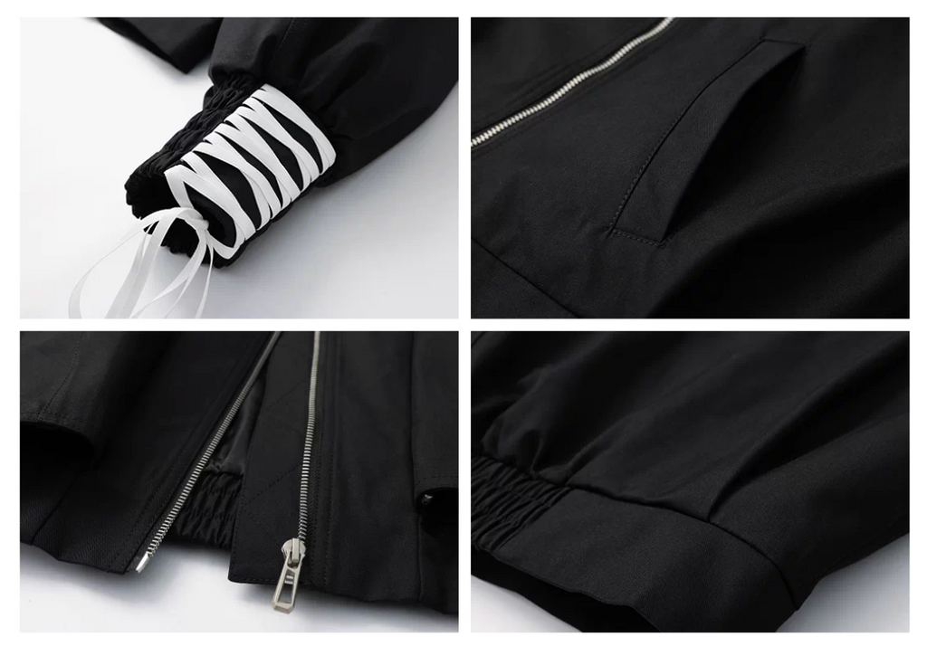 Double Zipper Laceup Blouson Jacket ダブルジッパー レースアップ ブルゾンジャケット