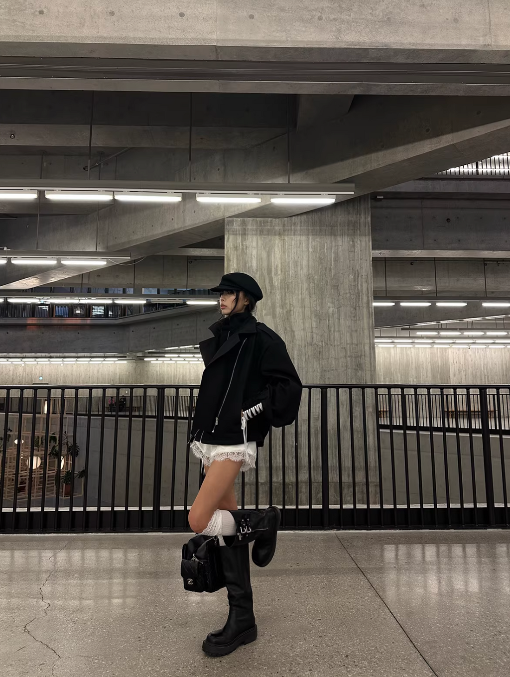 Double Zipper Laceup Blouson Jacket ダブルジッパー レースアップ ブルゾンジャケット