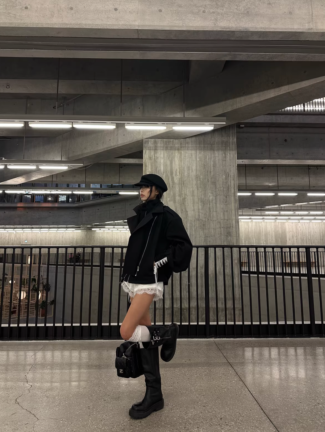 Double Zipper Laceup Blouson Jacket ダブルジッパー レースアップ ブルゾンジャケット