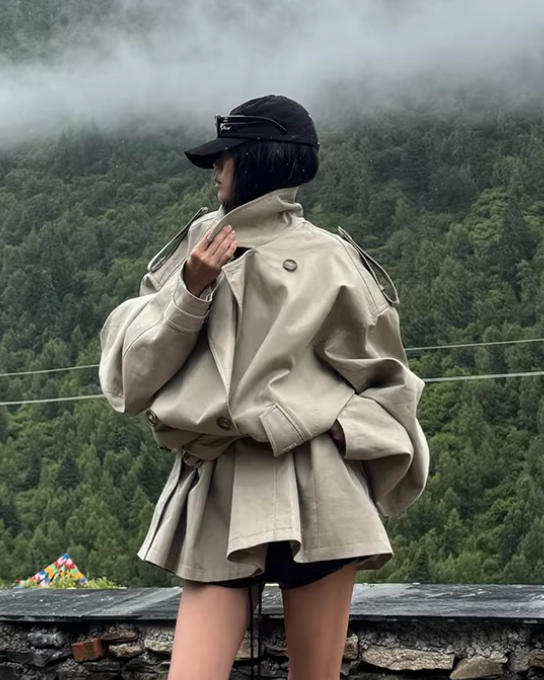 Short Bolume Trench  ショートボリューム トレンチコート