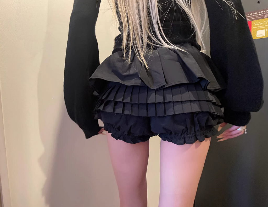 Bow Pleats Skirt Shorts  ボウプリーツ スカート ショーツ
