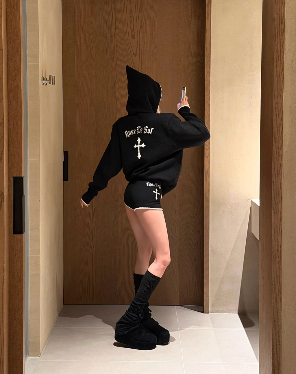 Cross Jaquard Hoodie Shot Pants クロスジャカード フーディ ショートパンツ