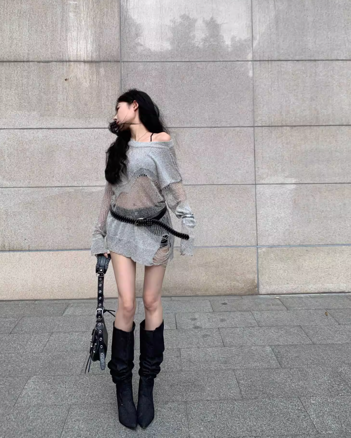 Sheer Over sized Sweater シアーオーバーサイズセーター