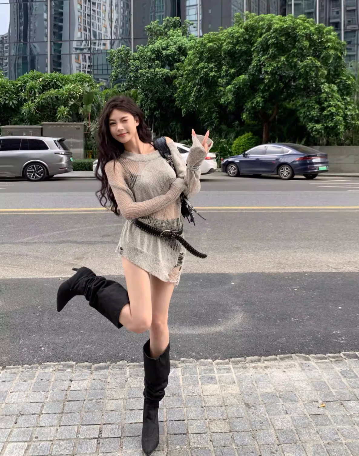 Sheer Over sized Sweater シアーオーバーサイズセーター