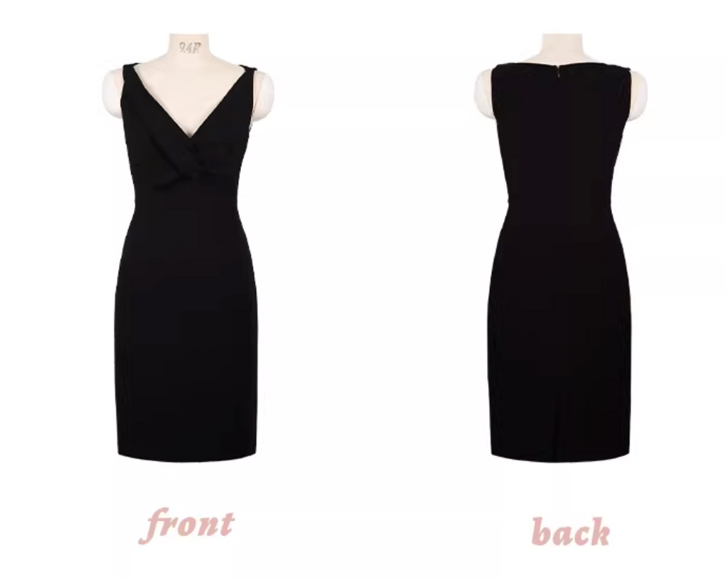 Bow V neck Dress ボウVネックドレス