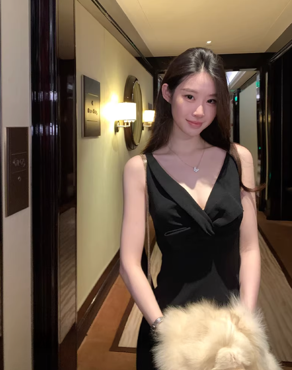 Bow V neck Dress ボウVネックドレス