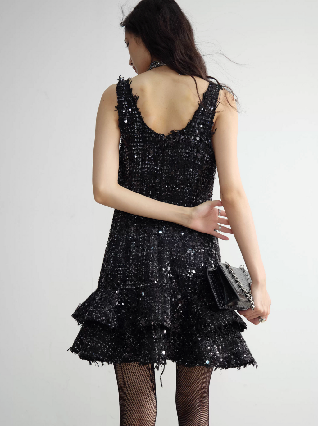 Fringe Tweed Dress フリンジ ツイード ドレス