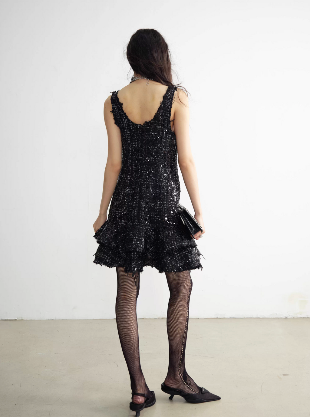 Fringe Tweed Dress フリンジ ツイード ドレス