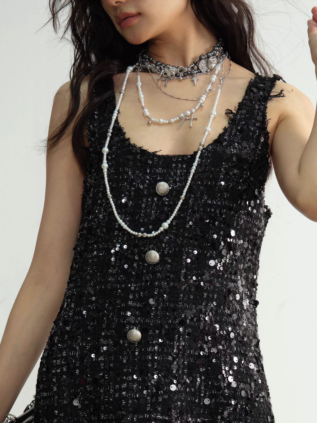 Fringe Tweed Dress フリンジ ツイード ドレス