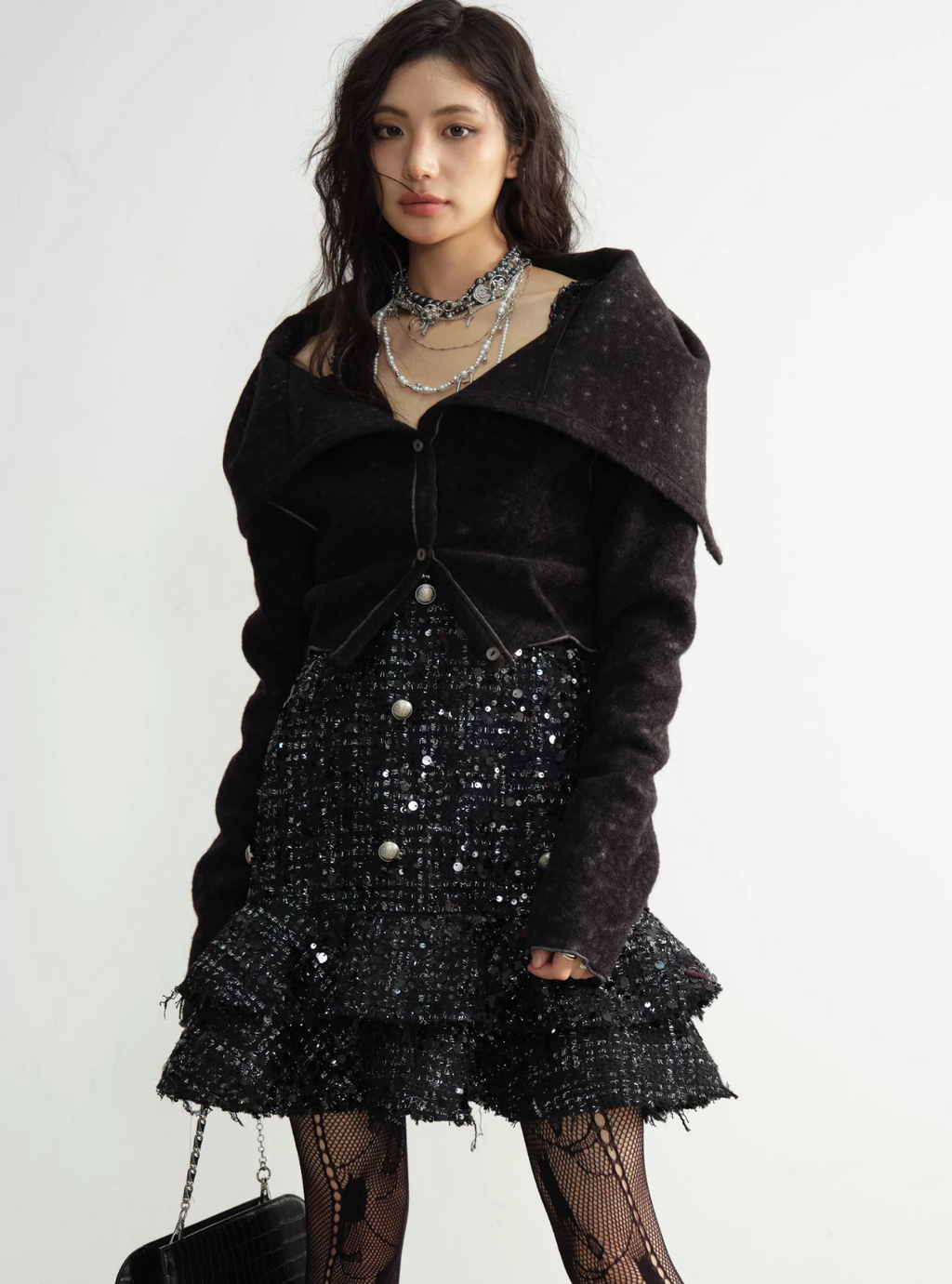 Fringe Tweed Dress フリンジ ツイード ドレス