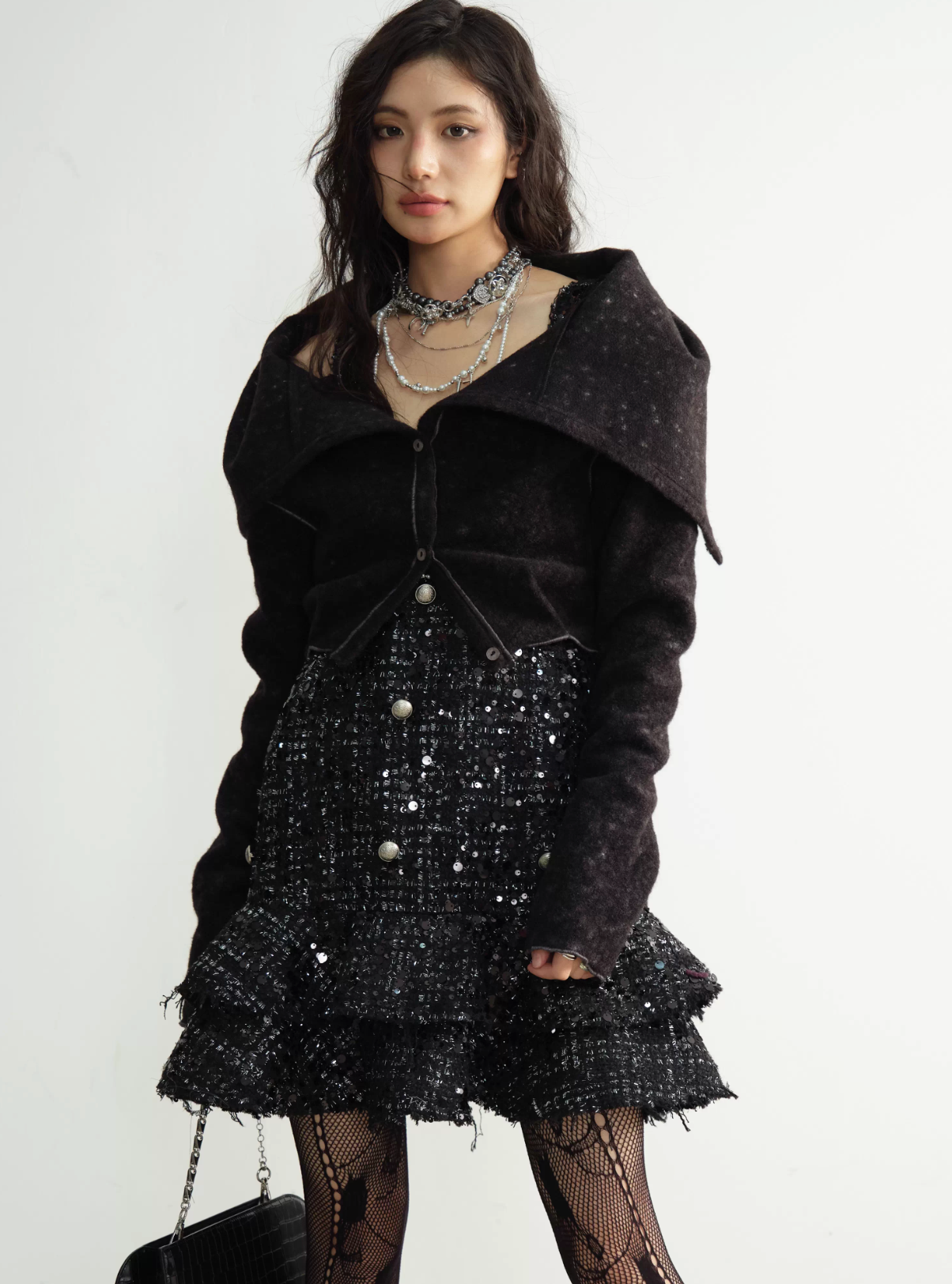 Fringe Tweed Dress フリンジ ツイード ドレス