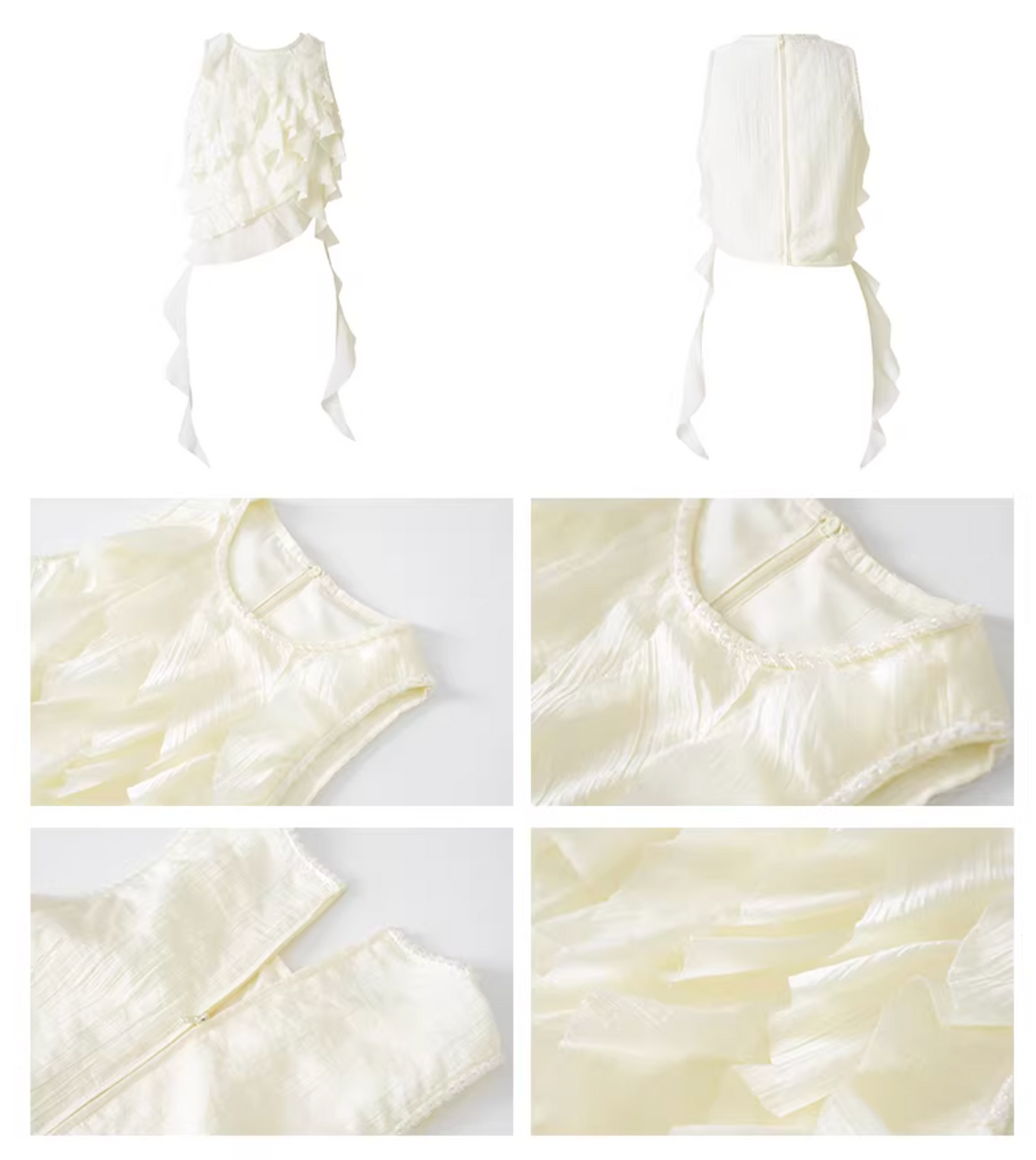 Frill Cropped Tops ,Dress フリル クロップド トップス ドレス